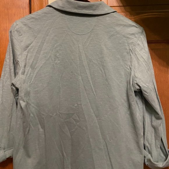 Eddie Bauer light green front pockets 100% cotton long sleeve t-shirt, size S - Picture 3 of 5